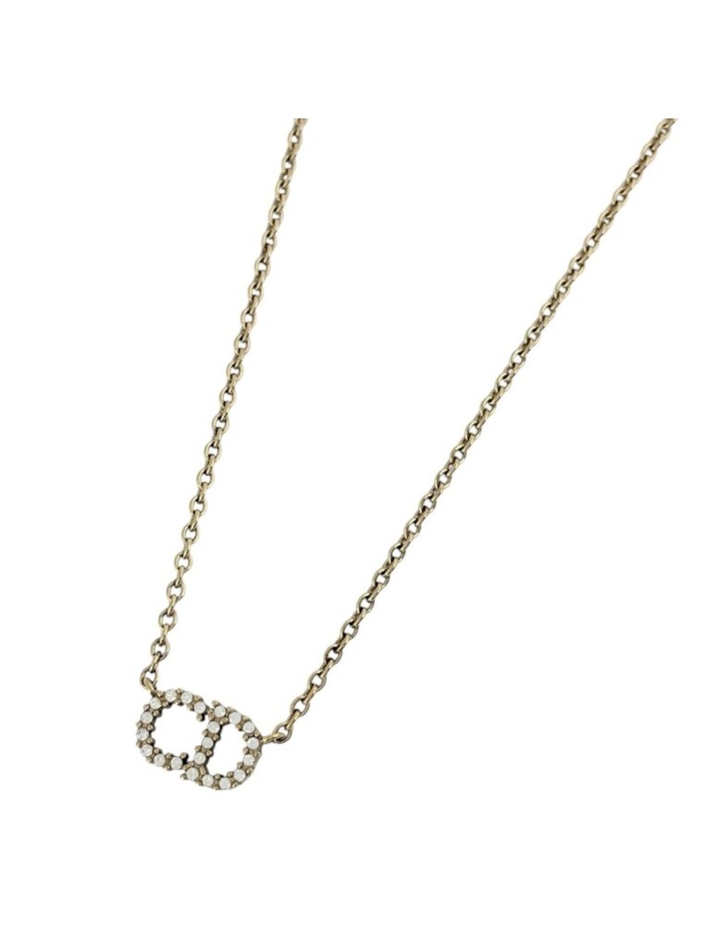 Dior Necklace Rhinestone Gold